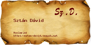 Sztán Dávid névjegykártya